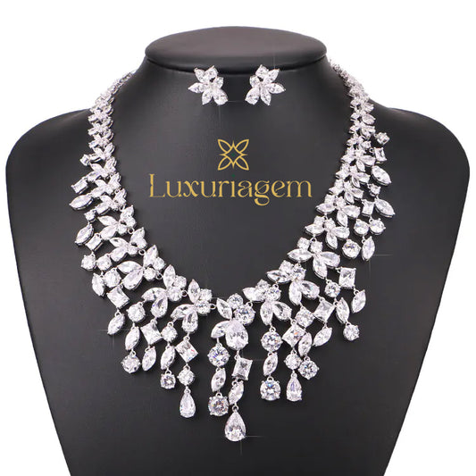 Elegant Bride Jewelry Set with Necklace and Earrings