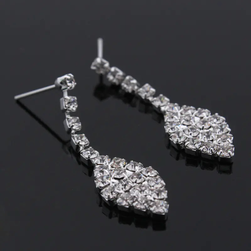 Crystal Rhinestone Wedding Jewelry Set Necklace & Earrings