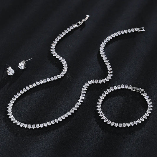 Women's Zircon Clavicle Chain Jewelry Set