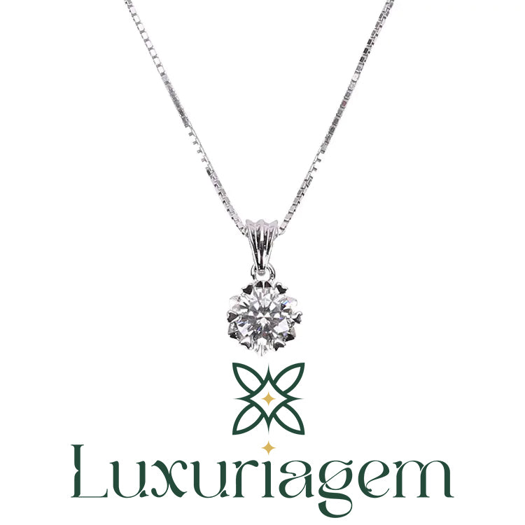 Minimalist Moissanite Necklace with Gold-Plated Chain