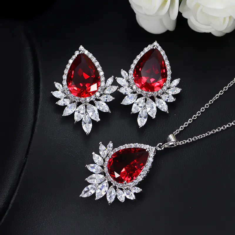 Luxury Jewelry Set with AAA Zirconia Necklace for Brides