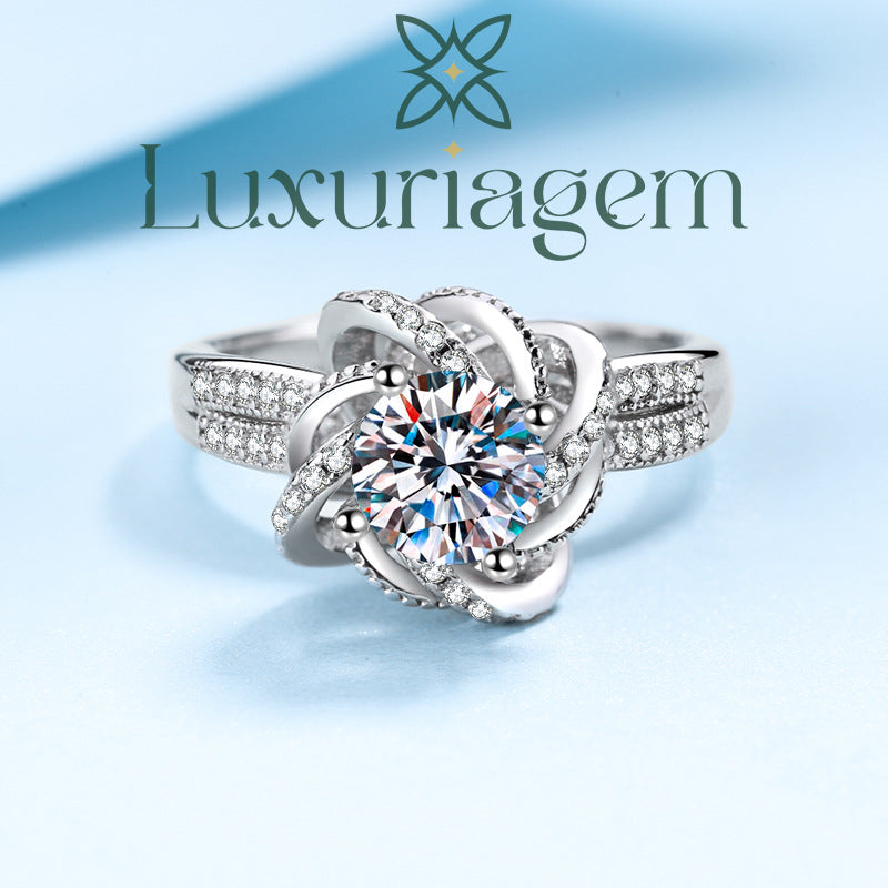 S925 Sterling Silver Moissanite Ring
