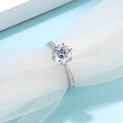 Moissanite S925 Silver Classic White Gold Ring