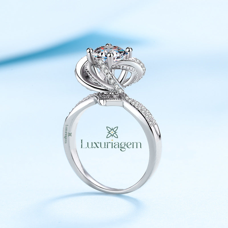 S925 Sterling Silver Moissanite Ring