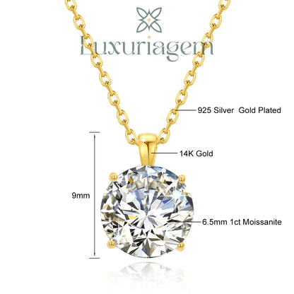Aurielle 14K Gold Moissanite Necklace