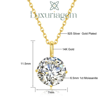 Aurielle 14K Gold Moissanite Necklace