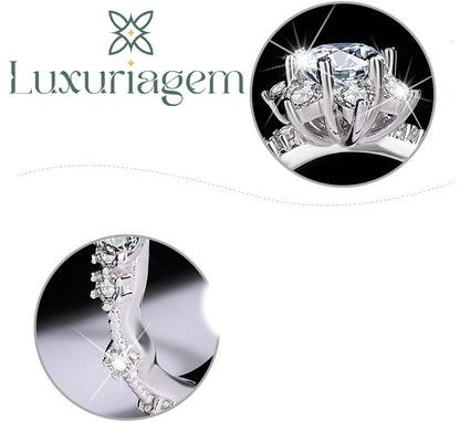 S925 Sterling Silver Ring with Moissanite Gemstone