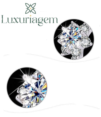 S925 Sterling Silver Ring with Moissanite Gemstone