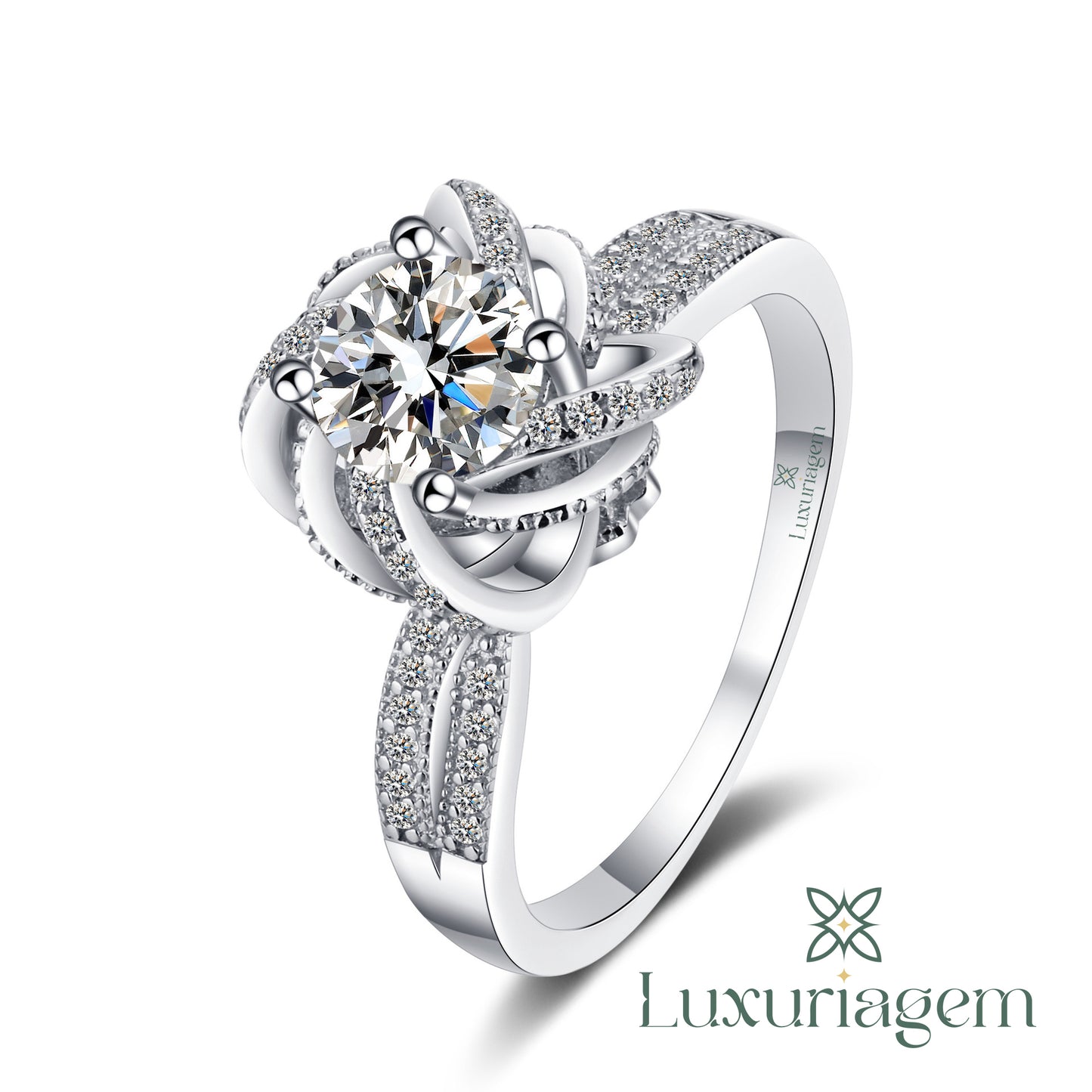 S925 Sterling Silver Moissanite Ring