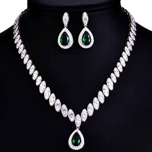 Bridal Jewelry Set - Korean Style Necklace and Earrings