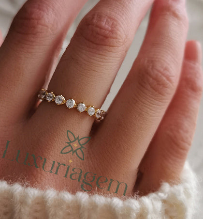 Spring Qiaoer 925 Silver Diamond Wedding Ring