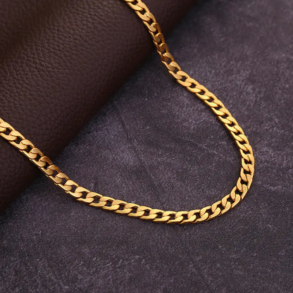 Unisex 18K Gold Plated Cuban Chain Necklace