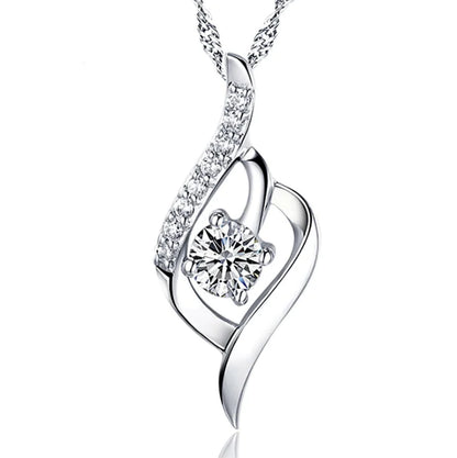 Zircon Pendant with S925 Sterling Silver Necklace