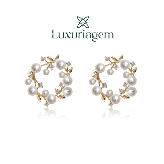 925 Silver Flower Pearl Wrap Earrings