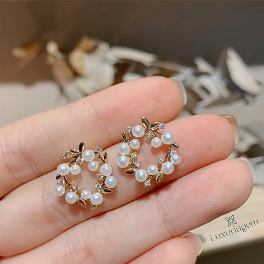 925 Silver Flower Pearl Wrap Earrings
