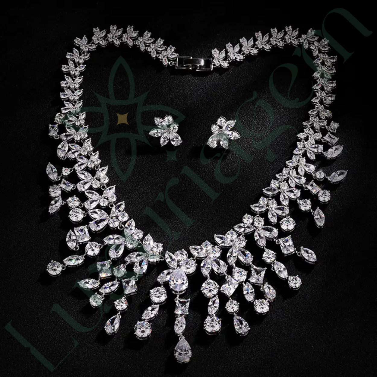 Elegant Bride Jewelry Set with Necklace and Earrings
