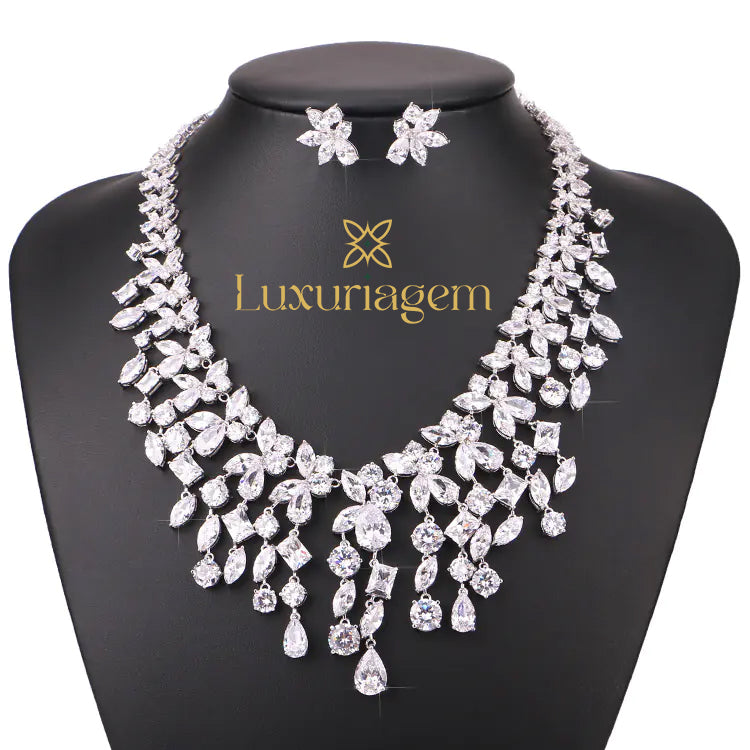 Elegant Bride Jewelry Set with Necklace and Earrings
