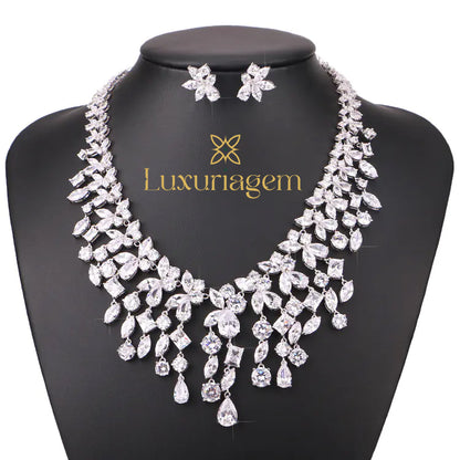 Elegant Bride Jewelry Set with Necklace and Earrings