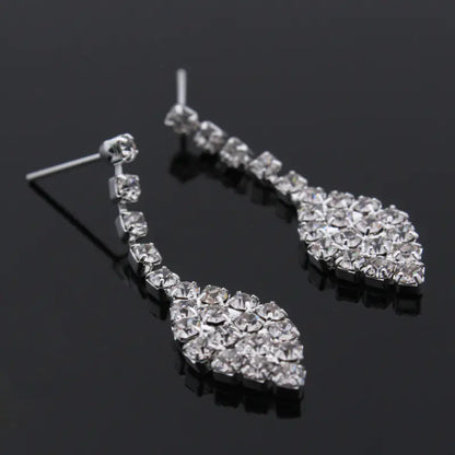 Crystal Rhinestone Wedding Jewelry Set Necklace & Earrings