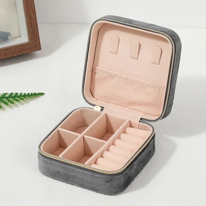 Velvet Travel Jewelry Box Organizer