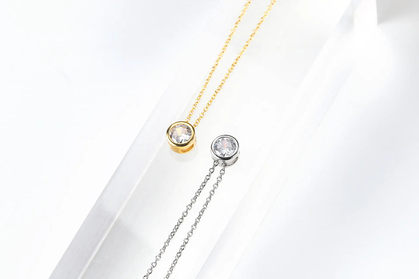 Minimalist Gold Plated Single Zirconia Necklace