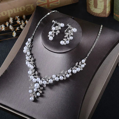 Bridal Jewelry Set - Korean Earrings and Necklace
