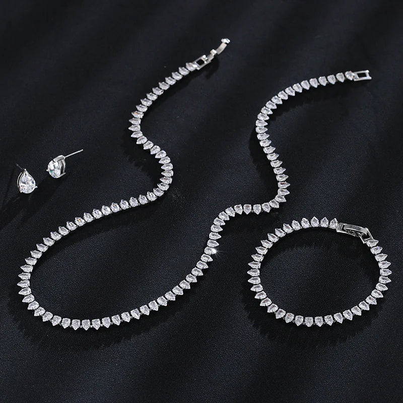Women's Zircon Clavicle Chain Jewelry Set