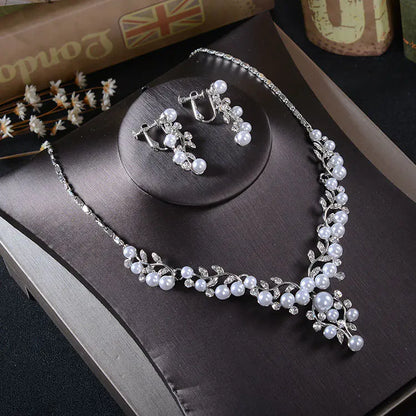 Bridal Jewelry Set - Korean Earrings and Necklace