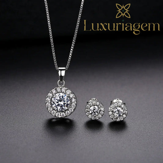 Fashion Jewelry Set with Zircon Necklace and Earrings