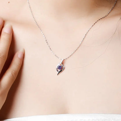 Zircon Pendant with S925 Sterling Silver Necklace