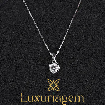 Minimalist Moissanite Necklace with Gold-Plated Chain