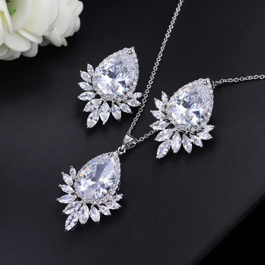 Luxury Jewelry Set with AAA Zirconia Necklace for Brides