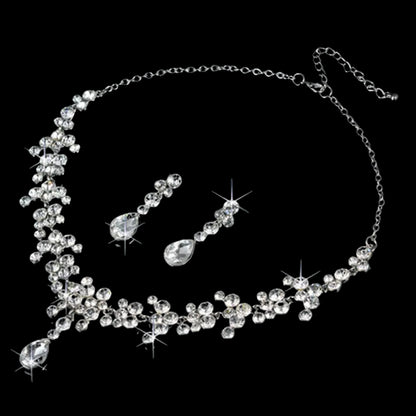 Necklace and Earrings Bridal Set with Rhinestone