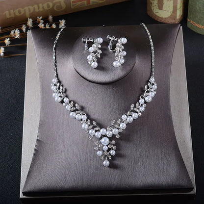 Bridal Jewelry Set - Korean Earrings and Necklace