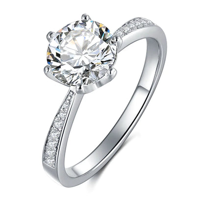 Moissanite S925 Silver Classic White Gold Ring