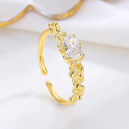 S925 Silver Open Ring with Irregular Texture