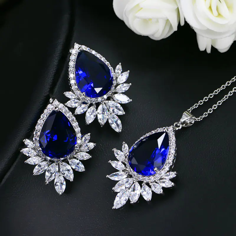 Luxury Jewelry Set with AAA Zirconia Necklace for Brides
