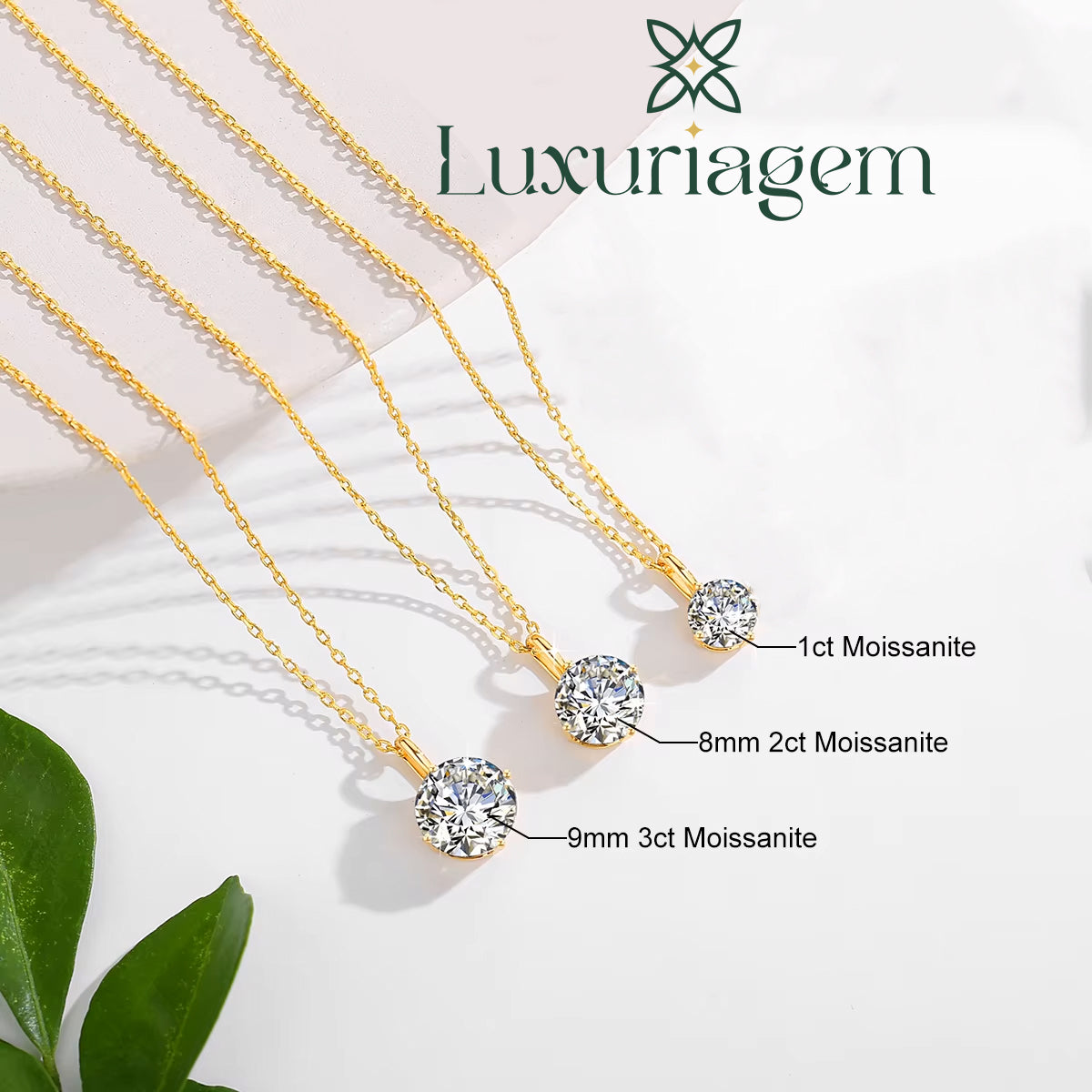 Aurielle 14K Gold Moissanite Necklace