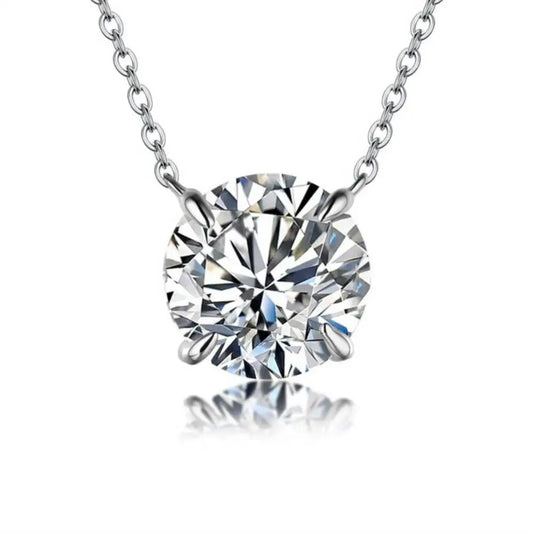 Moissanite Pendant Necklace (925 Silver)