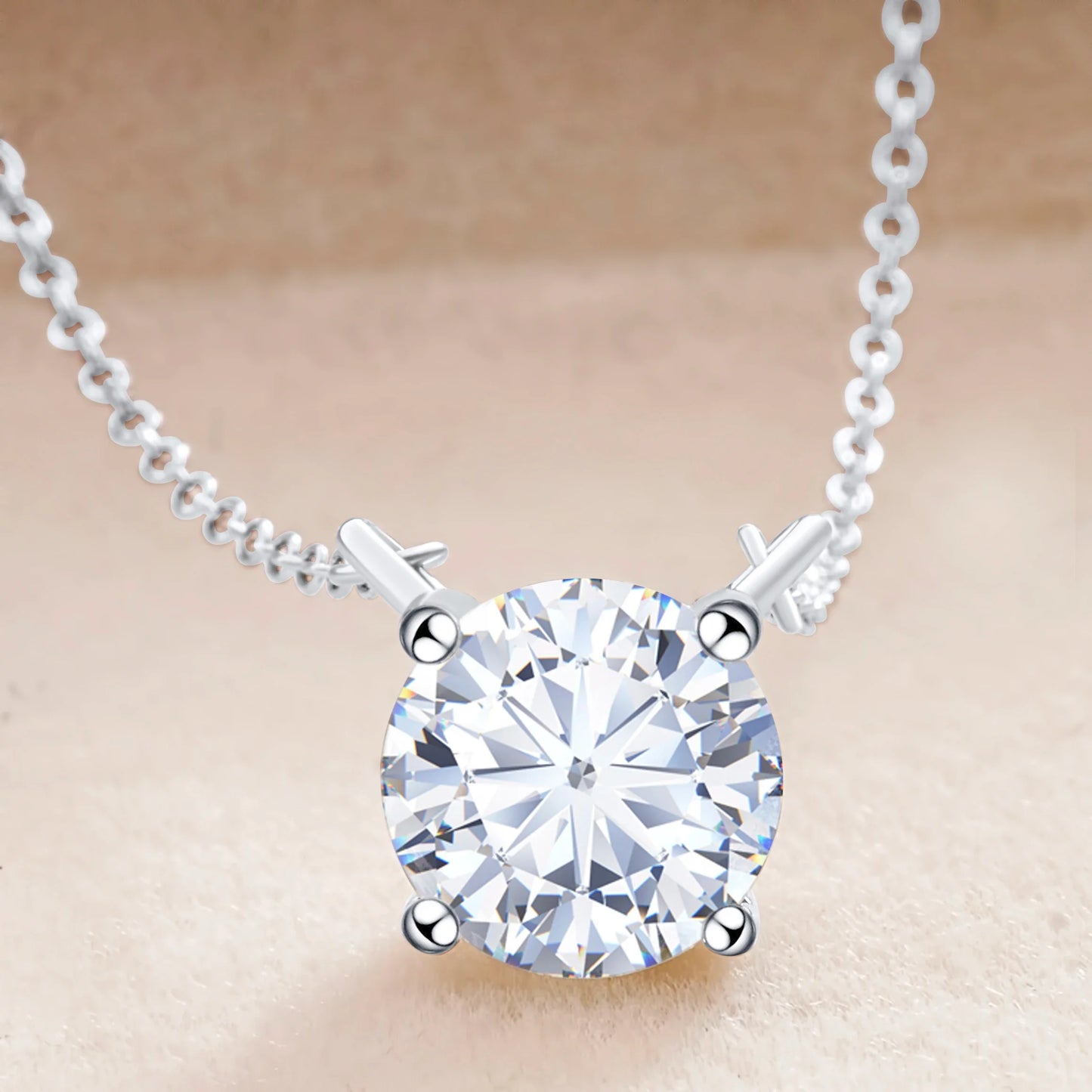 Moissanite Pendant Necklace (925 Silver)