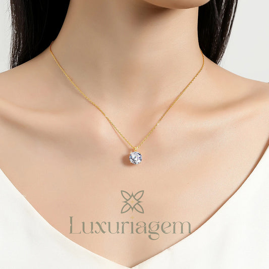 Aurielle 14K Gold Moissanite Necklace