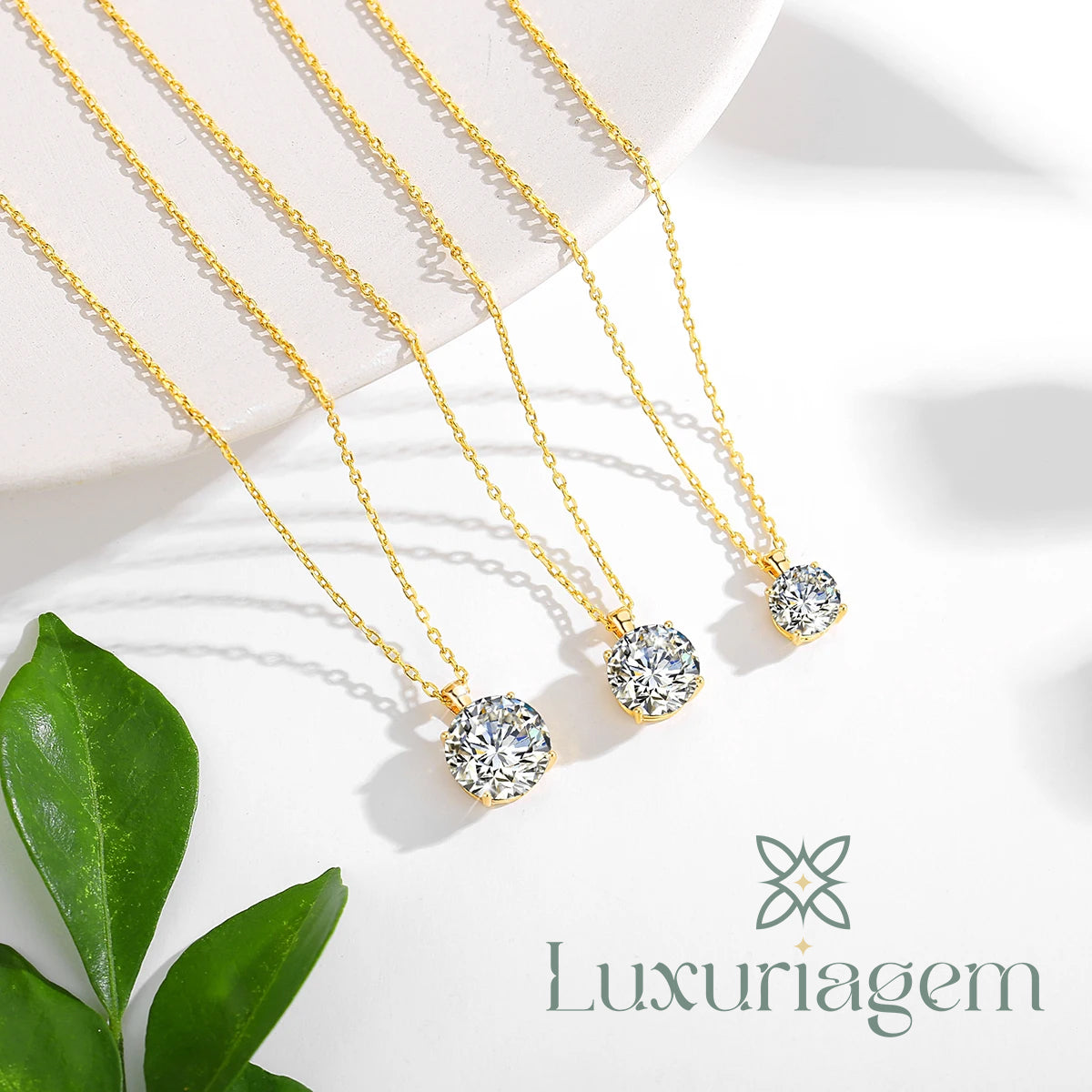 Aurielle 14K Gold Moissanite Necklace