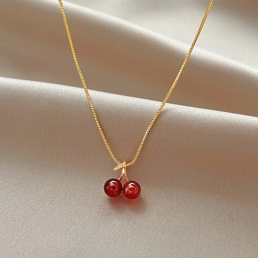 Golden Cherry Luxe Necklace