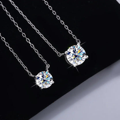 Moissanite Pendant Necklace (925 Silver)