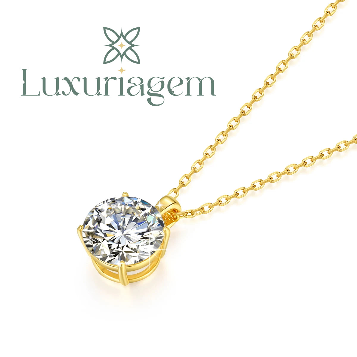 Aurielle 14K Gold Moissanite Necklace