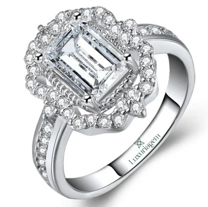 Rose Gold Zircon Princess Ring with Square Diamond