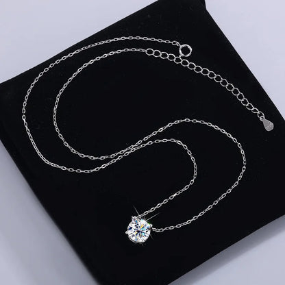 Moissanite Pendant Necklace (925 Silver)