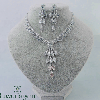 Rhinestone Necklace and Earring Set