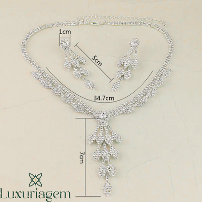 Rhinestone Necklace and Earring Set