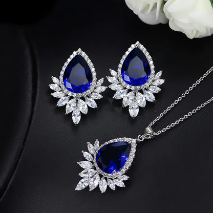 Luxury Jewelry Set with AAA Zirconia Necklace for Brides